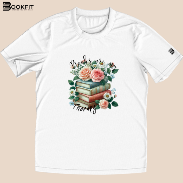 Tricou floral - Books are my therapy