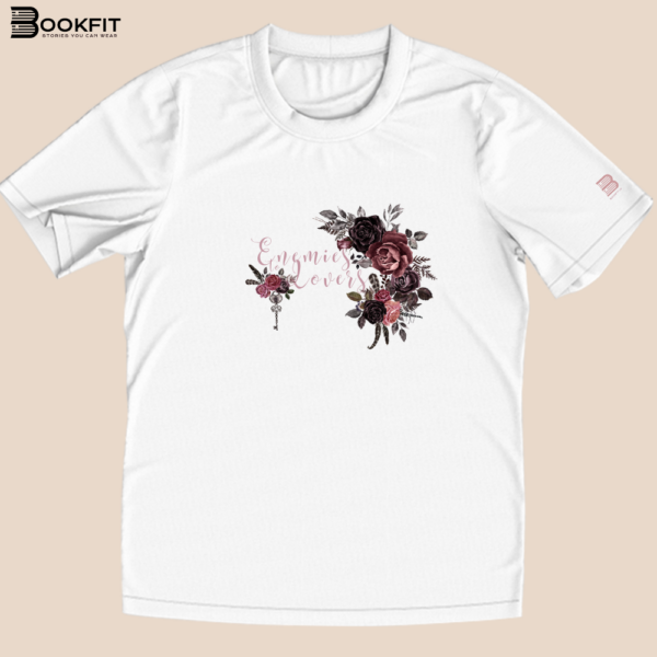 enemies to lovers tricou bookfit bookish alb Tricou floral - Enemies to Lovers