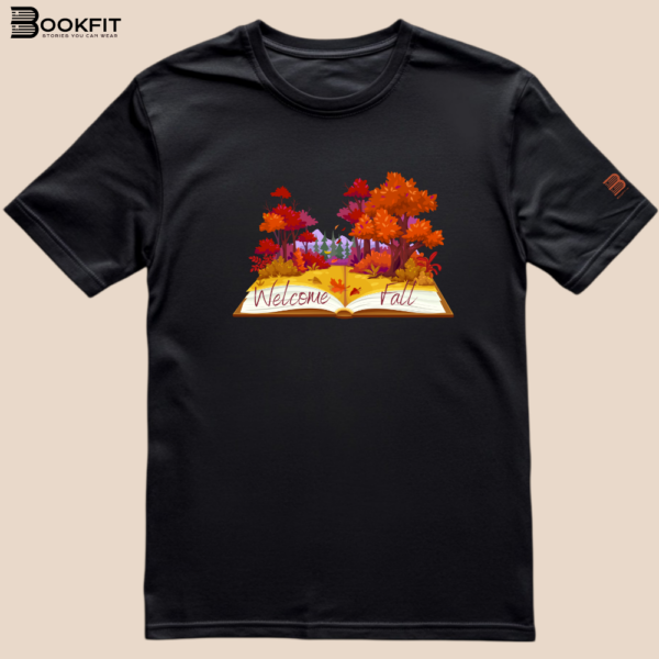 tricou bookish autumn book bookfit black